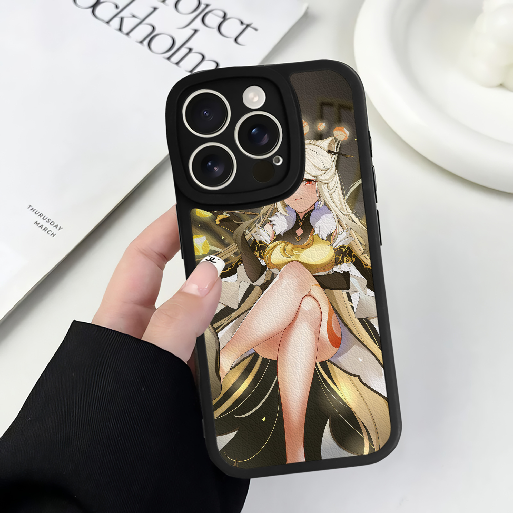 げんし神 genshin 【iPhone 16シリーズ対応】シリコンスマホケース（レザー調） 材質：シリコン